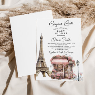 Bonjour Bébé Parijse Franse Baby shower Kaart