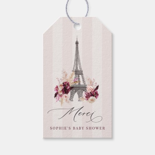 Bonjour Bébé Paris Baby shower Favoriet Cadeaulabel (Voorkant)