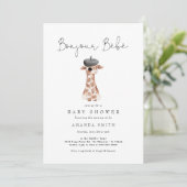 Bonjour Bebe Paris Baby shower Franse Giraffe Kaart (Staand voorkant)