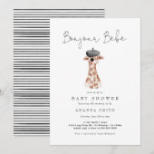 Bonjour Bebe Paris Baby shower Franse Giraffe Kaart (Voorkant / Achterkant)