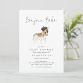 Bonjour Bebe Paris Baby shower Invi Kaart (Staand voorkant)