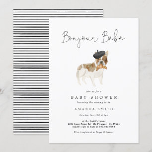 Bonjour Bebe Paris Baby shower Invi Kaart
