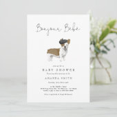 Bonjour Bebe Paris Baby shower Invi Kaart (Staand voorkant)