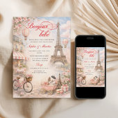 Bonjour Bébé Paris Baby Shower Invitation Kaart