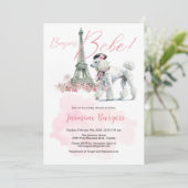 Bonjour Bebe Paris Baby shower Uitnodiging (Staand voorkant)