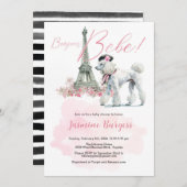 Bonjour Bebe Paris Baby shower Uitnodiging (Voorkant / Achterkant)