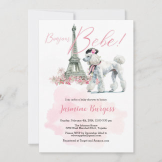 Bonjour Bebe Paris Baby shower Uitnodiging