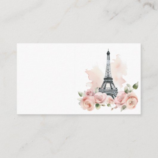 Bonjour Bebe Paris Bloemen Baby shower Luier Spel Informatiekaartje (Achterkant)