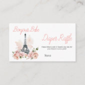 Bonjour Bebe Paris Bloemen Baby shower Luier Spel Informatiekaartje (Voorkant)