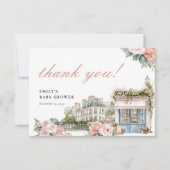 Bonjour Bébé Paris Frans Baby shower Bedankkaart (Voorkant)