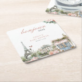 Bonjour Bébé Paris Frans Baby shower Kartonnen Onderzetters (Schuin)