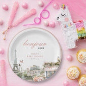 Bonjour Bébé Paris Frans Baby shower Papieren Bordje (Feest)