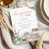 Bonjour Bébé Paris Frans Baby shower Uitnodiging