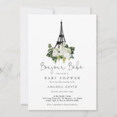 Bonjour Bebe Paris Frans Baby shower van witte flo Kaart (Voorkant)