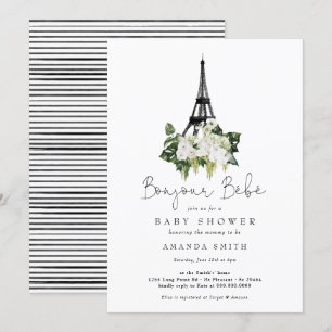 Bonjour Bebe Paris Frans Baby shower van witte flo Kaart