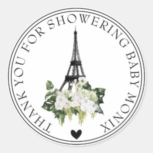 Bonjour Bebe Paris Frans Baby shower van witte flo Ronde Sticker