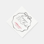 Bonjour Bebe Paris Frans Baby shower Zwart Roze Servet (Hoek)