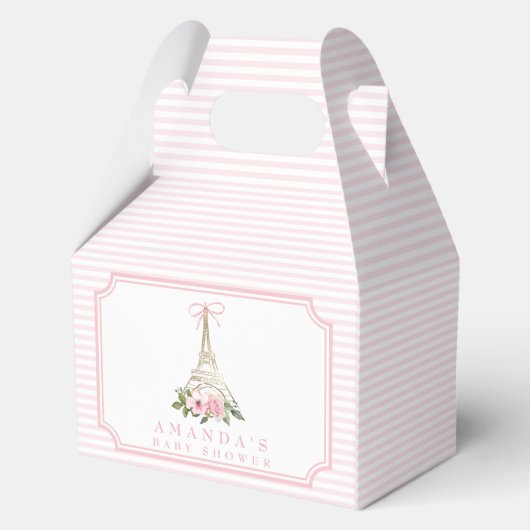 Bonjour Bebe Paris Frans-Roze Eiffel Baby shower Bedankdoosjes (Achterkant)