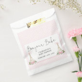 Bonjour Bebe Paris Frans-Roze Eiffel Baby shower Bedankzakje (Gezegeld)