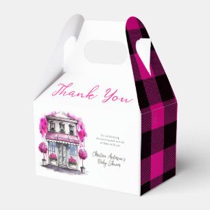 Bonjour Bebe Paris Frans Roze Zwart Baby shower Bedankdoosjes