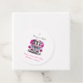 Bonjour Bebe Paris Frans Roze Zwart Baby shower Bedankjes Labels (In situ)
