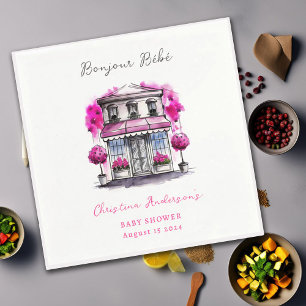 Bonjour Bebe Paris Frans Roze Zwart Baby shower Servet