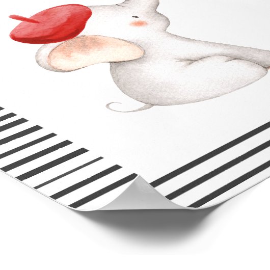 Bonjour Bebe Paris Franse Baby shower Sign Poster (Hoek)