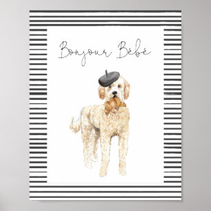 Bonjour Bebe Paris Franse Baby shower Sign Poster