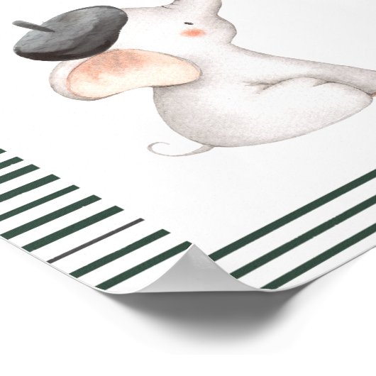 Bonjour Bebe Paris Franse Baby shower Sign Poster (Hoek)