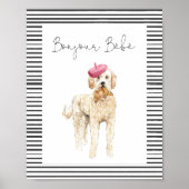 Bonjour Bebe Paris Franse Baby shower Sign Poster (Voorkant)