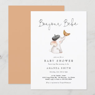 Bonjour Bebe Paris Franse olifant Baby shower Kaart