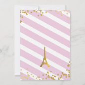 Bonjour Bebe Paris Girl Baby shower Invitation 2 Kaart (Achterkant)