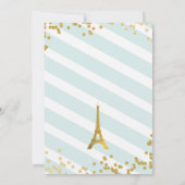 Bonjour Bebe Paris Green Baby shower Invitation Kaart (Achterkant)