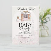 Bonjour Bebe Paris Parisian French Baby shower Kaart (Staand voorkant)