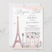 Bonjour Bébé Paris Parisian French Baby shower Kaart (Voorkant)