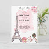 Bonjour Bebe Paris Parisian French Baby Shower  Kaart (Staand voorkant)