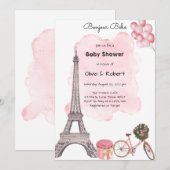 Bonjour Bebe Paris Parisian French Baby Shower  Kaart (Voorkant / Achterkant)