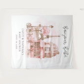 Bonjour Bebe Paris Patisserie Baby shower Achtergr Wandkleed (Voorkant (horizontaal))