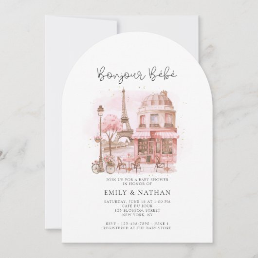 Bonjour Bebe Paris Patisserie Baby shower Kaart (Voorkant)