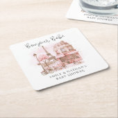 Bonjour Bebe Paris Patisserie Baby shower Kartonnen Onderzetters (Schuin)