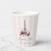 Bonjour Bebe Paris Theme Baby Shower Papieren Bekers (Voorkant)