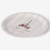 Bonjour Bebe Paris Theme Baby Shower Papieren Bordje (Gekanteld)