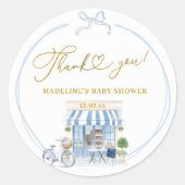 Bonjour bébé Parisan cafe Bedankt Stickers (Voorkant)