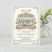 Bonjour Bebe Parisian café french patisserie girl Kaart (Staand voorkant)