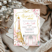 Bonjour Bebe Pink Parijse Café Baby shower Kaart