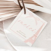 Bonjour Bébé Pink Paris Eiffel Baby shower Bedankjes Labels