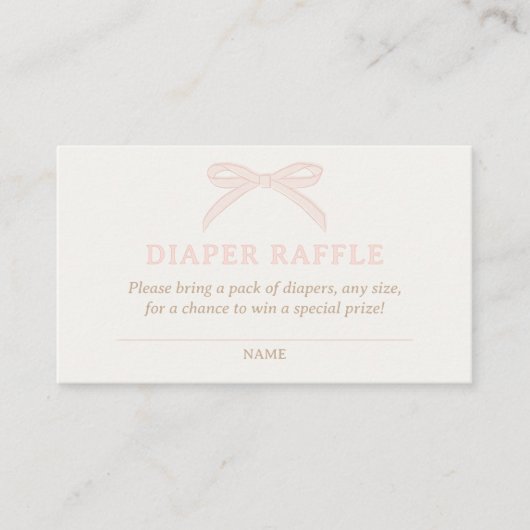Bonjour Bébé Pink Paris Eiffel Diaper Raffle Informatiekaartje (Voorkant)