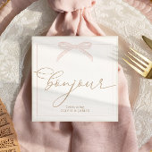 Bonjour Bébé Pink Paris Eiffel Tower Baby Shower Servet