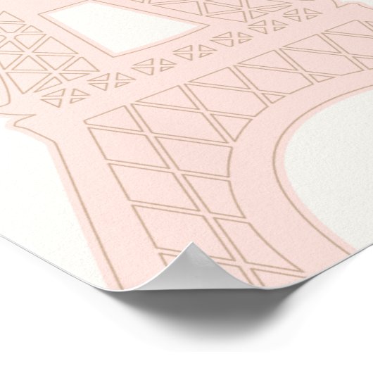 Bonjour Bébé Pink Paris Eiffel Tower Welcome Sign Poster (Hoek)
