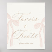 Bonjour Bébé Pink Paris Favors & Treats Sign Poster (Voorkant)